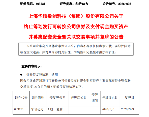 603121，终止重大资产重组！下周一复牌！