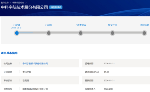 中科宇航IPO获受理 商业航天“第一股”竞争格局生变